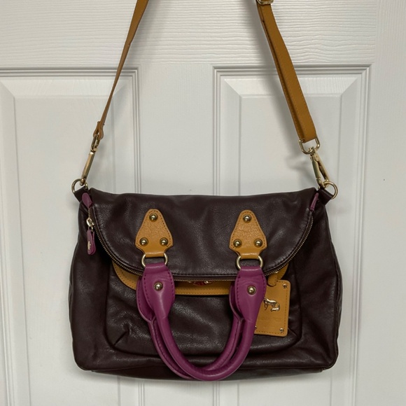 Leather Crossbody Foldover Bag by Emma Fox - Picture 2 of 16